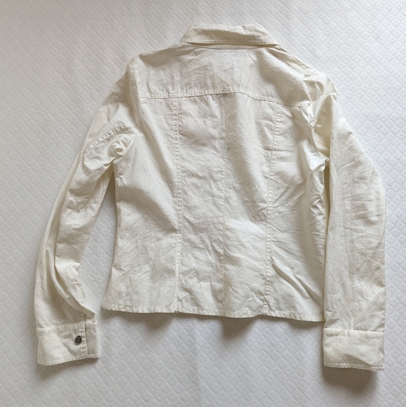 Sarah Pacini Vintage 100% Linen Button down shirt, Made in Italy  white, size M - Picture 8 of 13